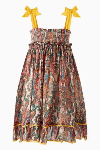 Ottie Shirred Dress in Cotton