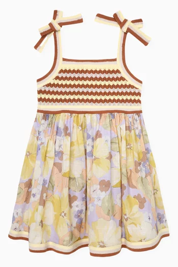 Pop Knit-top Dress in Woven Cotton
