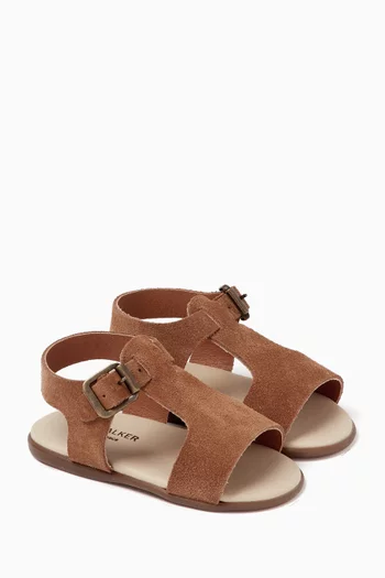 Buckled Sandals in Suede