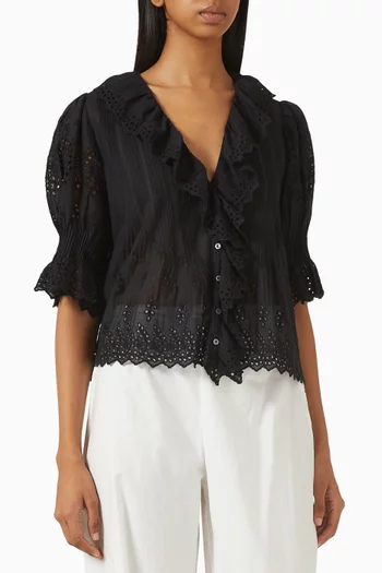 Henri Ruffle Top in Organic Cotton