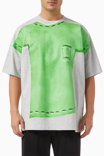 Clay Trompe l'Oeil Printed T-shirt in Cotton-jersey