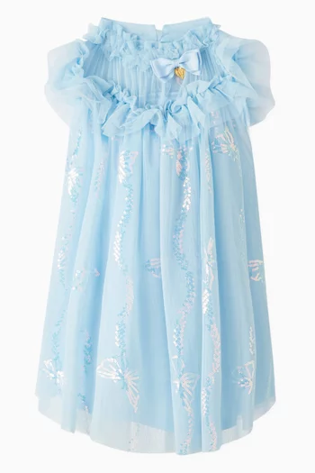 Floral-embellished Dress in Tulle