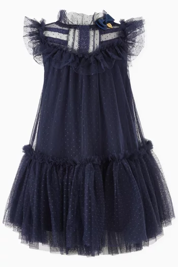Andrea Flared Dress in Dotted-tulle