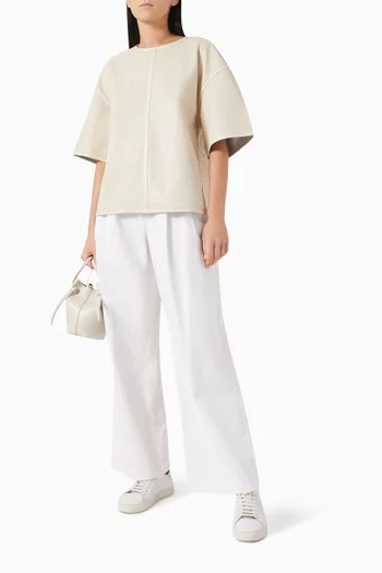 Avril Boxy Top in Perforated Leather