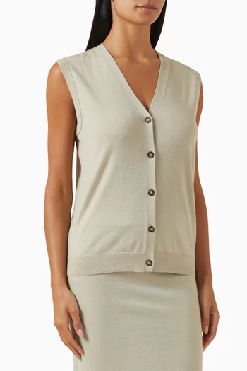 x GI Buttoned Vest in Merino Silk-blend