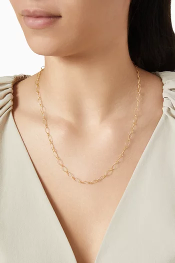 Hand Hammered Coin Chain Necklace in 18kt Gold