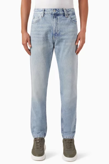 Regular Tapered Jeans in Cotton-denim