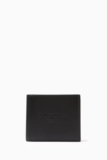 محفظة ديوتي فري ثنائية الطي بتصميم مربع جلد عجل