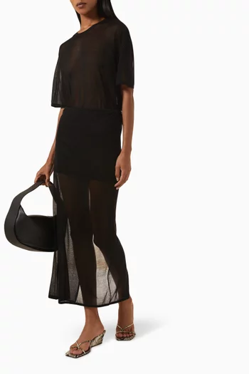 Sheer Column Maxi Skirt in TENCEL™️ Lyocell