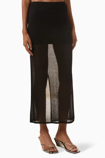 Sheer Column Maxi Skirt in TENCEL™️ Lyocell