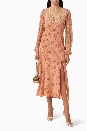 Aoife Midi Dress in Viscose-lurex Blend