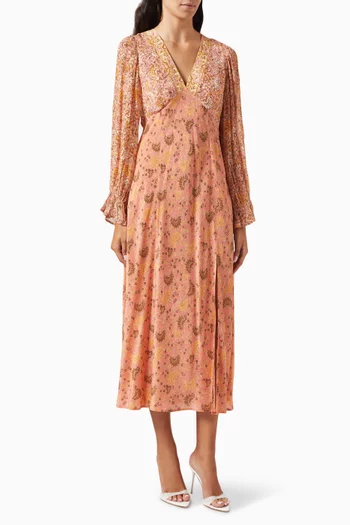 Aoife Midi Dress in Viscose-lurex Blend