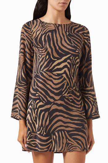 Ridley Printed Mini Dress in Silk