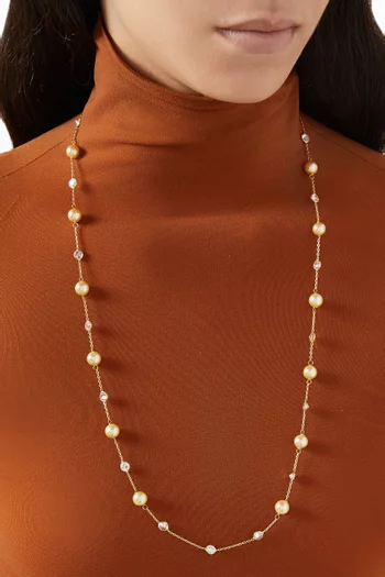 Kyra Pearl Symphony Necklace in 18kt Gold-plated Sterling Silver