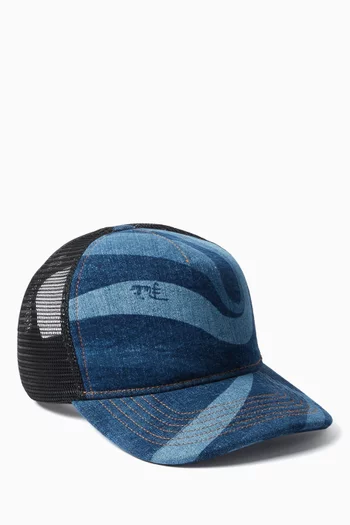 Marmo-print Trucker Hat in Denim