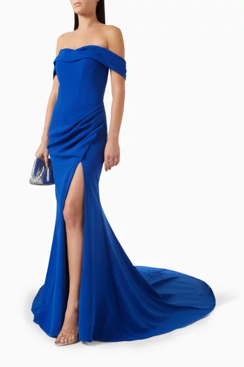 Off-shoulder Heart-shaped Gown in Crepe