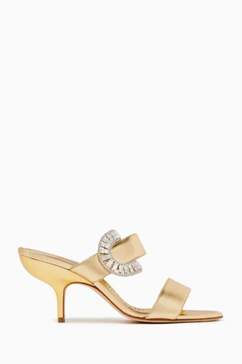 Memonia 70 Mules in Metallic Leather