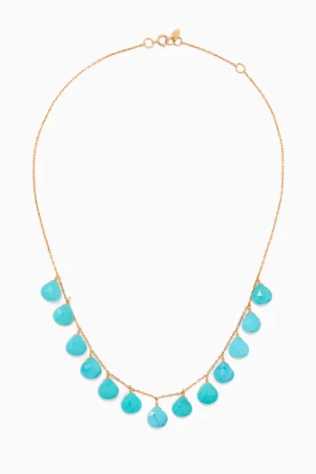 Turquoise Drops Necklace in 18kt Gold