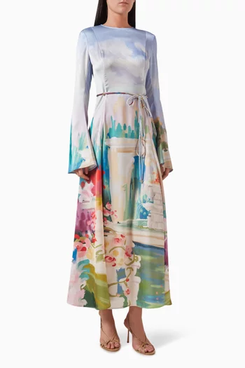 Francesca Jardin-print Maxi Dress in Viscose