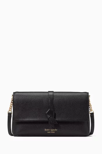 Knott Flap Crossbody Bag in Pebbled Leather