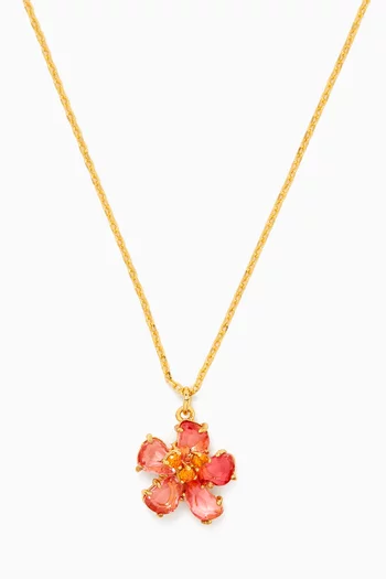 Paradise Flower Pendant Necklace in Plated-metal