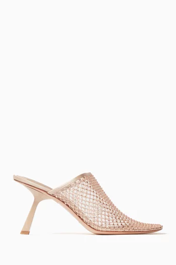 Dolly Mules in Mesh and Satin