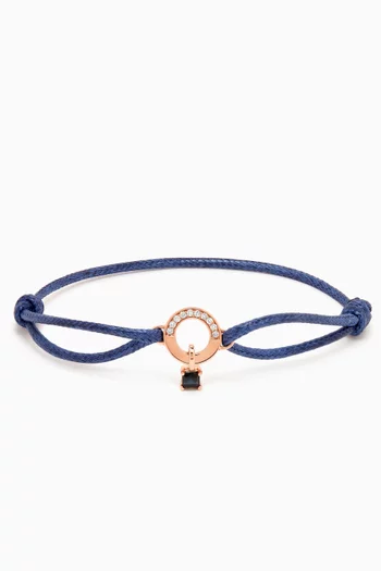 Full Moon Diamond & Topaz Thread Bracelet in 18k Rose Gold