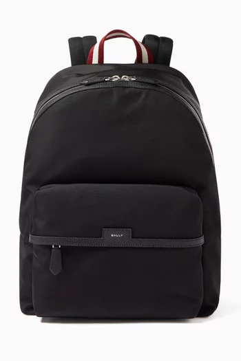 Code Backpack in Nylon & Grained Leather