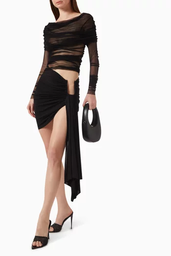 Arced Palm Micro Skirt in Viscose