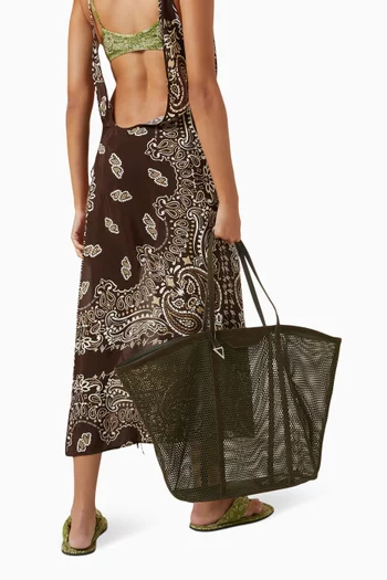 Tote Bag in Net & Suede