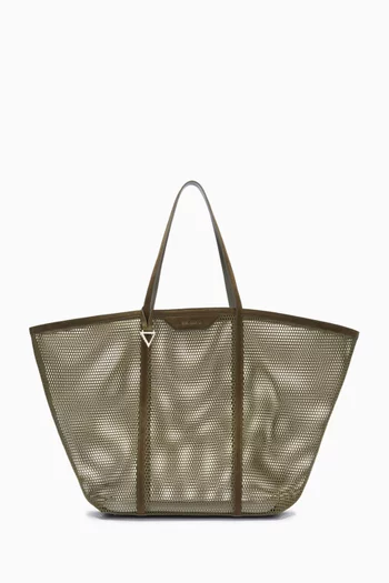 Tote Bag in Net & Suede