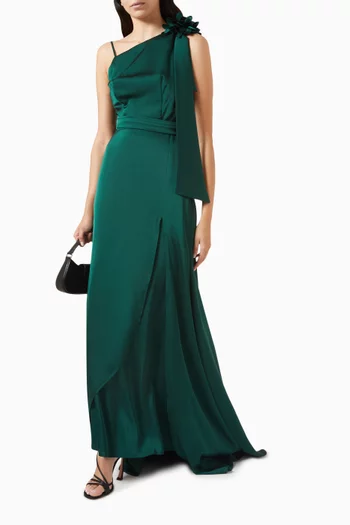 Floral-applique Maxi Dress