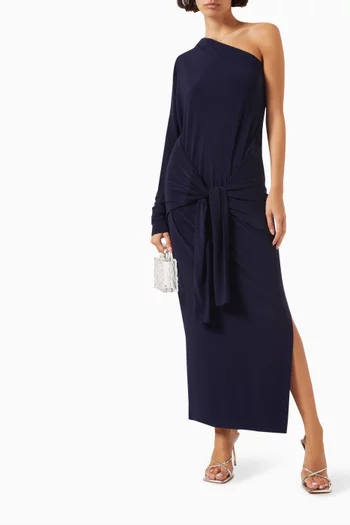 One-shoulder All-in-one Maxi Dress in Poly-lycra