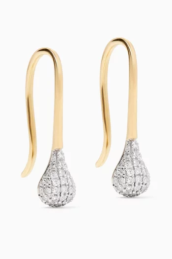 Pavé Diamond Droplet Earrings in 14kt Gold