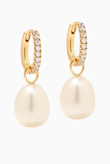 Pearl Drop Earrings in 14kt Gold Vermeil