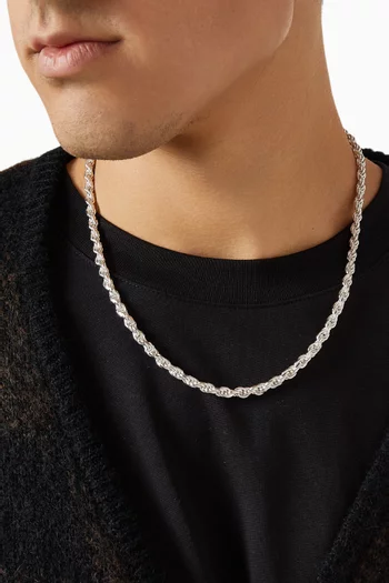 قلادة بسلسلة مجدولة فضة إسترلينية