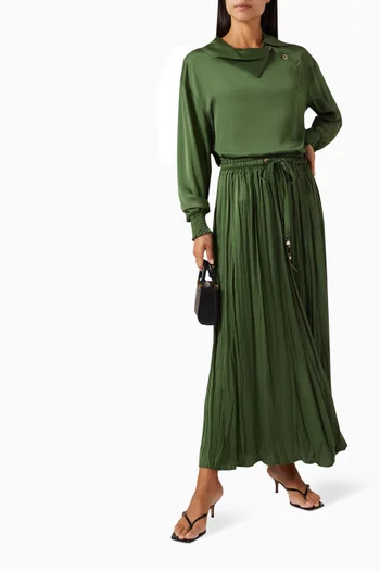 Draped-neck Top