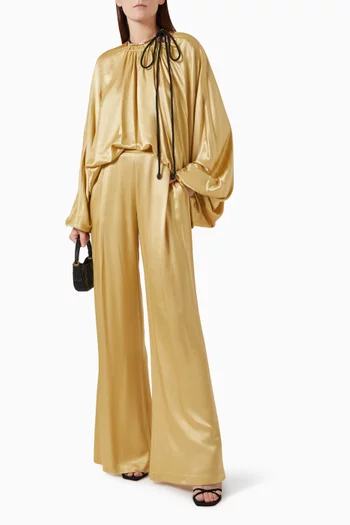 Wide-leg Pants in Satin