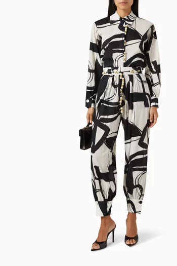 Printed Long-sleeve Shirt in Cotton