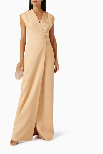 Embellished V-neck Dress