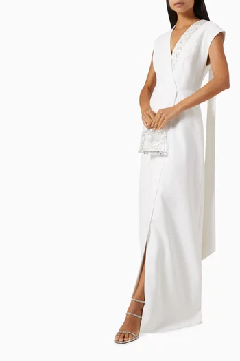 Embellished V-neck Dress