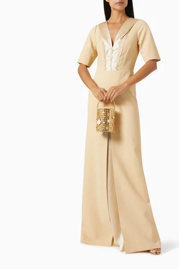 Embellished V-neck Dress
