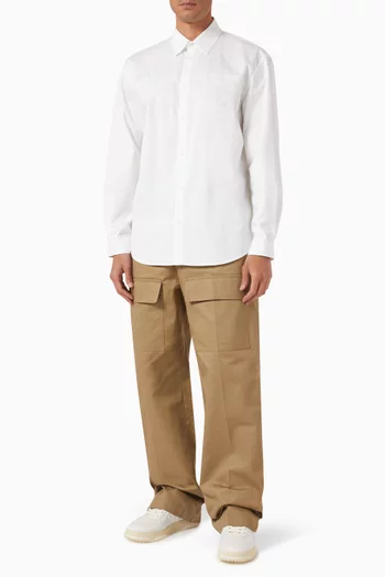 Logo Button-up Shirt in Cotton