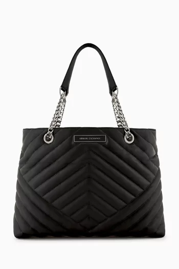 Logo Tote Bag in Faux-leather