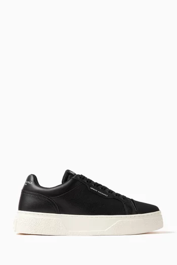 AX Logo Sneakers in Calfskin-leather