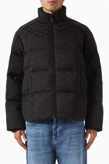 All-over AX Logo Puffer Jacket