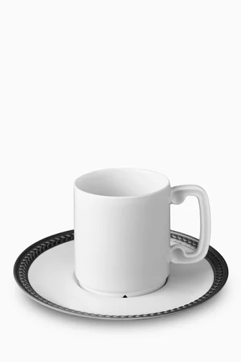 Soie Tressee Espresso Cup & Saucer in Porcelain