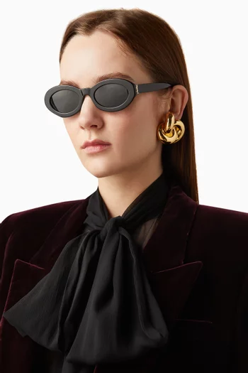 نظارة شمسية اس ال ام 136 بإطار بيضاوي أسيتات معاد تدويره