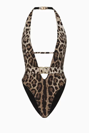 Leopard One-piece Belted Swimsuit