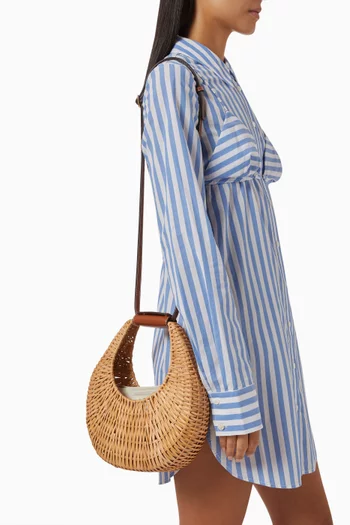 Mini Moon Bag in Wicker